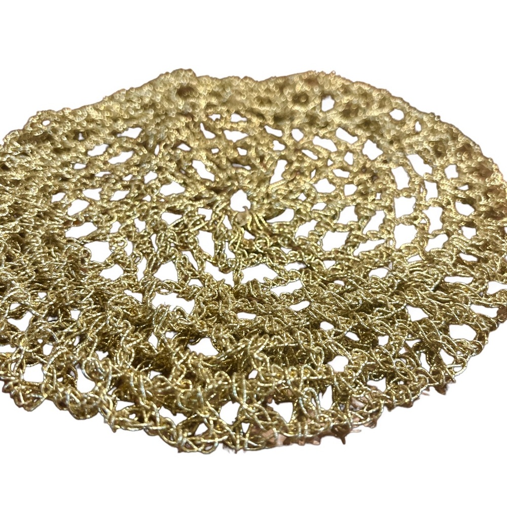 Gorgeous 1970’s Vintage Gold Metallic Crochet Beret, Pristine Condition, OSFM - Picture 2 of 4
